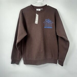 Obey House Of Obey‎ Records Crewneck Sweatshirt Brown Blue Graphic Men's S NWT